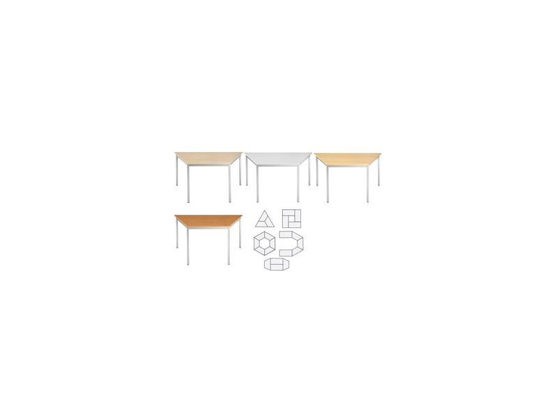 SODEMATUB Table réunion 147TGA,trapézoidale, gris clair/alu