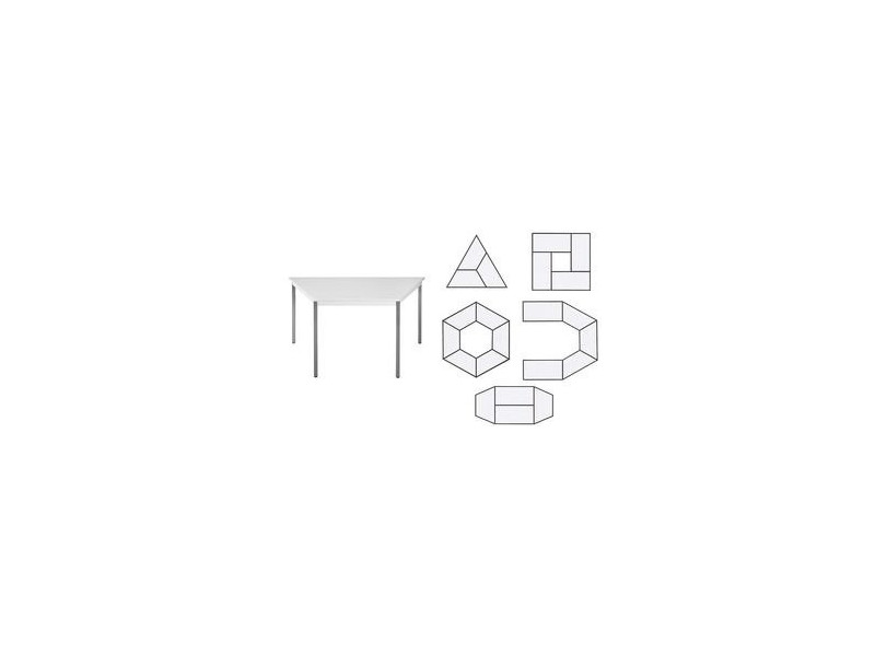 SODEMATUB Table de réunion 147TGG, trapézoidale, gris / gris