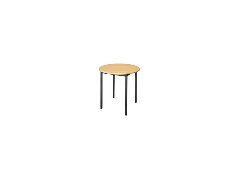 SODEMATUB Table universelle 80ROHN, rond, 800 mm, hêtre/noir