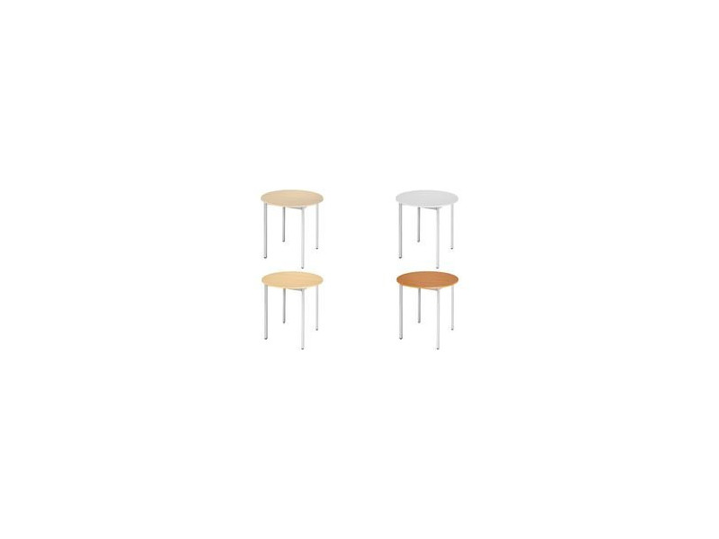 SODEMATUB Table universelle 80ROMA, rond, 800mm,merisier/alu