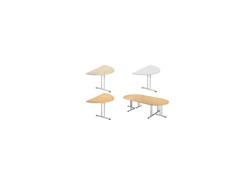 SODEMATUB Table pliante Chromeline1, demi-rond, érable