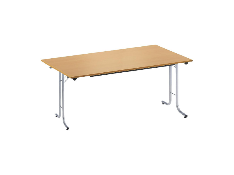 SODEMATUB Table pliante Chromeline1, demi-rond, hêtre,
