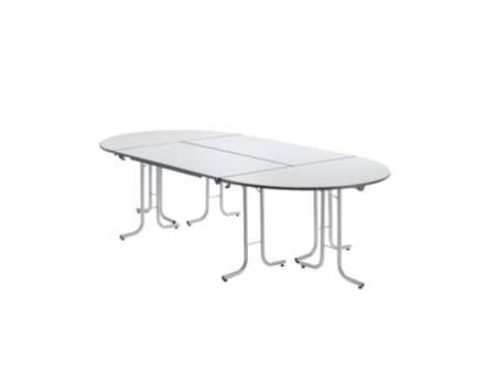 SODEMATUB Table pliante Chromeline1, demi-rond, hêtre,