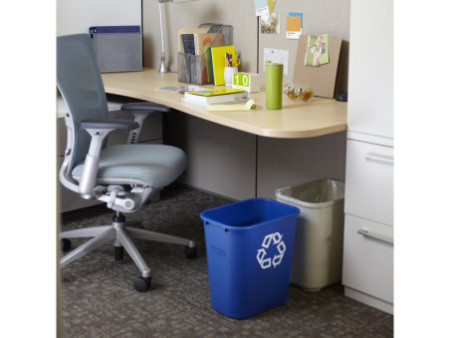 Rubbermaid Corbeille à papier, 26,6 litres, PE, bleu