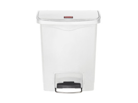 Rubbermaid Collecteur à pédale Slim Jim, 30 litres, blanc