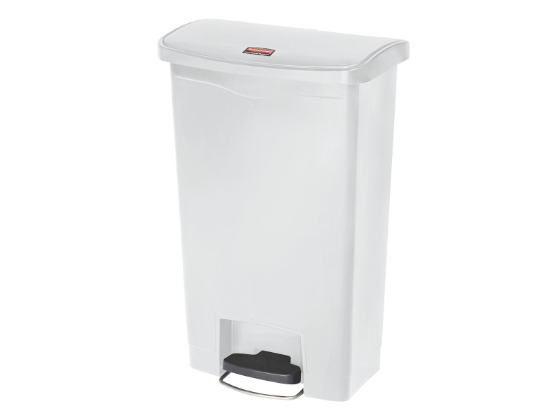 Rubbermaid Collecteur à pédale Slim Jim, 50 litres, blanc