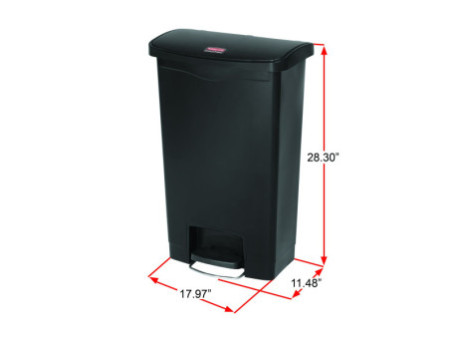 Rubbermaid Collecteur à pédale Slim Jim, 50 litres, blanc