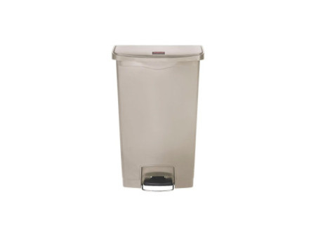 Rubbermaid Collecteur à pédale Slim Jim, 68 litres, beige