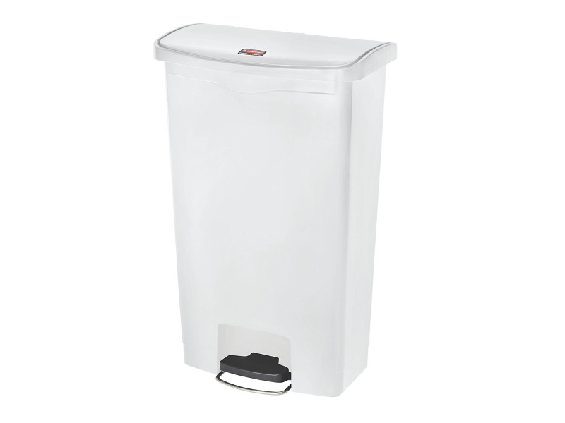 Rubbermaid Collecteur à pédale Slim Jim, 68 litres, blanc