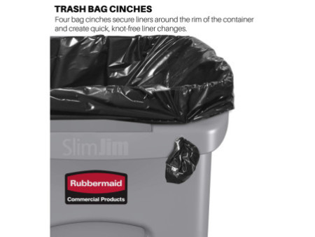 Rubbermaid Collecteur de déchets Slim Jim, 87 litres, bleu