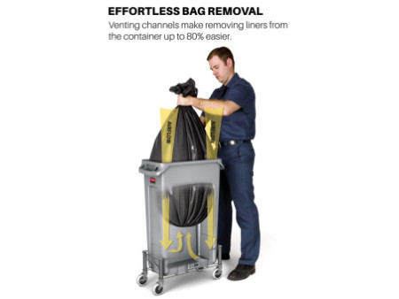 Rubbermaid Collecteur de déchets Slim Jim, 60 litres, bleu