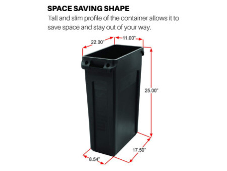 Rubbermaid Collecteur de déchets Slim Jim, 60 litres, bleu