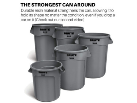Rubbermaid Collecteur BRUTE 121,1 litres, en PP, gris