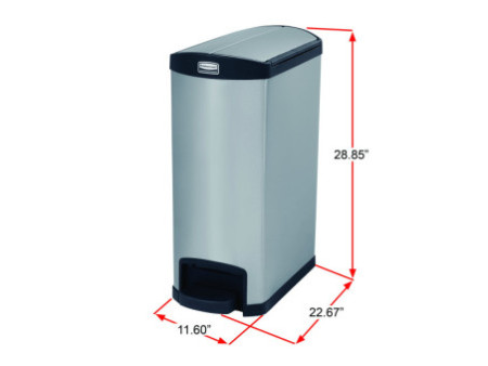 Rubbermaid Collecteur à pédale Slim Jim, 50 litres, noir
