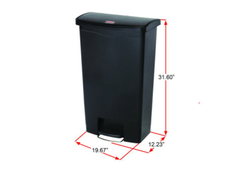 Rubbermaid Collecteur à pédale Slim Jim, 68 litres, gris