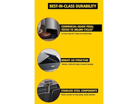 Rubbermaid Collecteur à pédale Slim Jim, 68 litres, gris