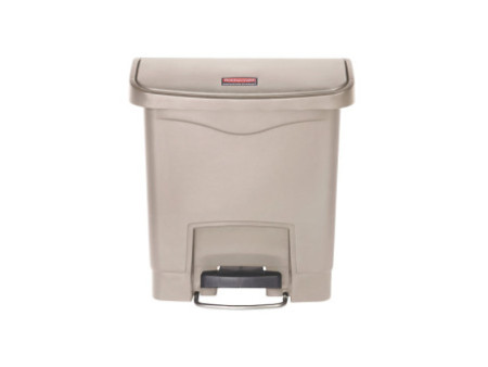 Rubbermaid Collecteur à pédale Slim Jim, 15 litres, beige