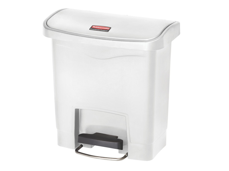 Rubbermaid Collecteur à pédale Slim Jim, 15 litres, blanc