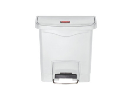 Rubbermaid Collecteur à pédale Slim Jim, 15 litres, blanc