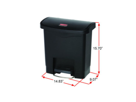 Rubbermaid Collecteur à pédale Slim Jim, 15 litres, blanc
