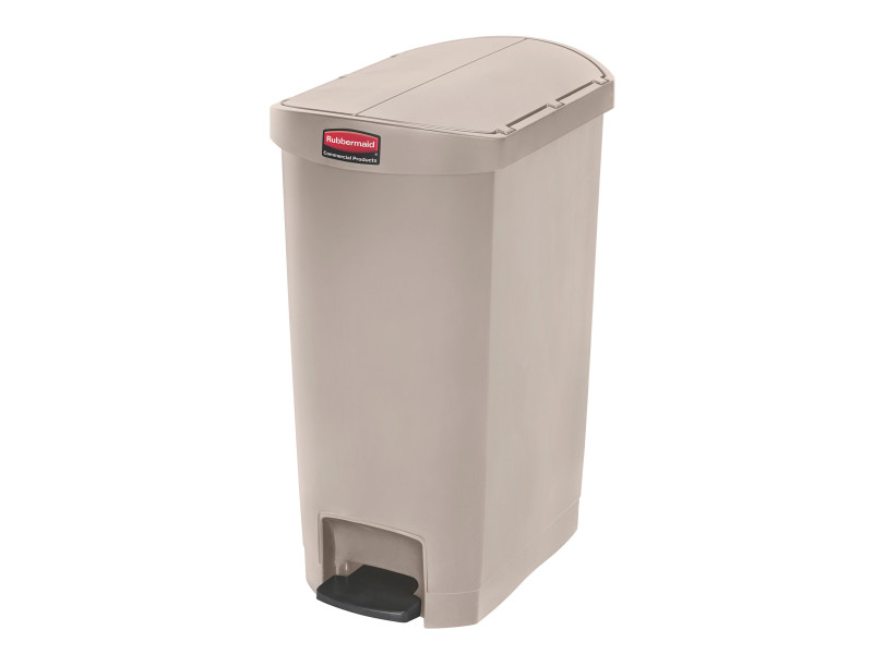 Rubbermaid Collecteur à pédale Slim Jim, 50 litres, beige