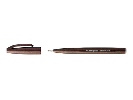 PentelArts Stylo feutre Brush Sign Pen SES15, marron foncé