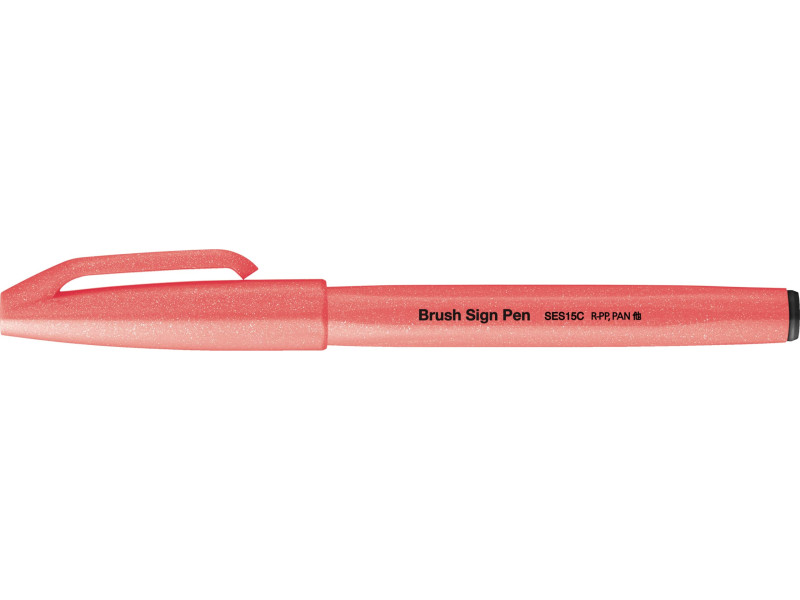PentelArts Stylo feutre Brush Sign Pen SES15, rouge fluo