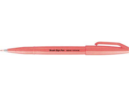PentelArts Stylo feutre Brush Sign Pen SES15, rouge fluo