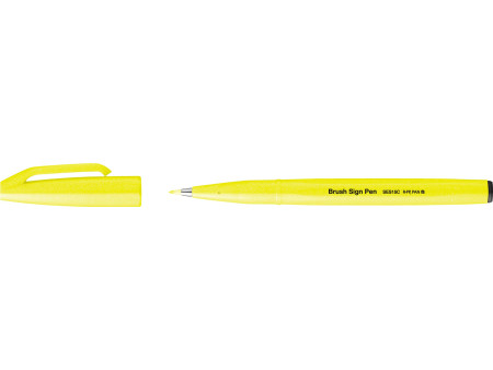 PentelArts Stylo feutre Brush Sign Pen SES15, jaune fluo