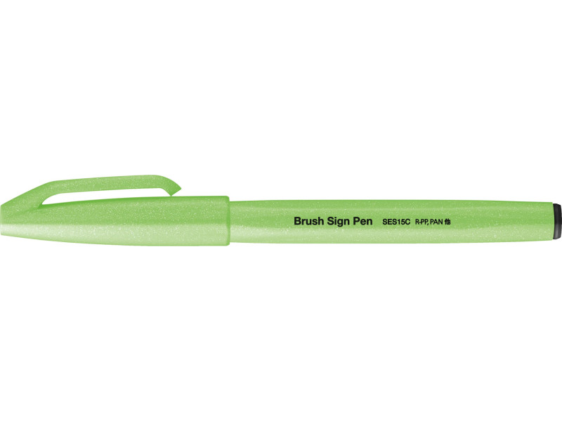 PentelArts Stylo feutre Brush Sign Pen SES15, vert fluo