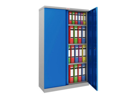 phoenix Armoire de bureau SCL1491, en acier, gris clair/bleu