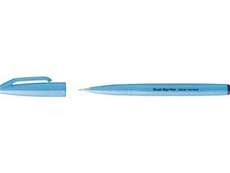PentelArts Stylo feutre Brush Sign Pen SES15, bleu fluo