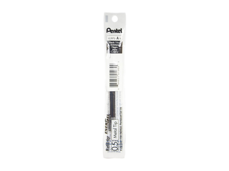 Pentel Recharge pour stylo roller à encre gel LRP5, noir