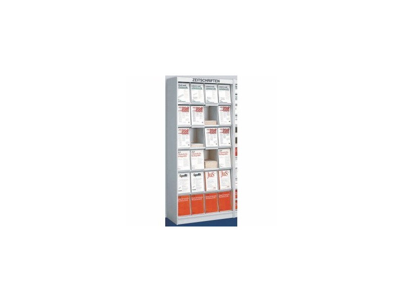 kerkmann Armoire à revues, 24 casiers, gris argent RAL7035