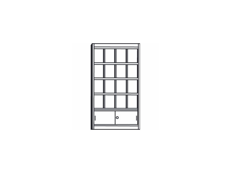 kerkmann Armoire à prospectus, 16 x A4, gris clair RAL7035
