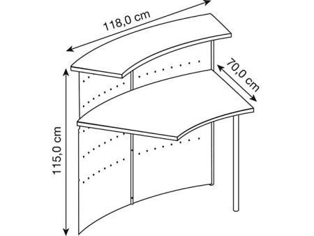 kerkmann Comptoir modulaire Genua, 45 degrés, gris argent/