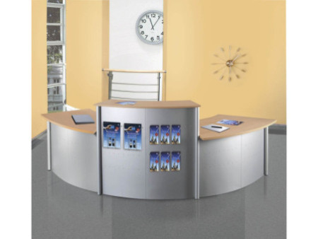 kerkmann Comptoir modulaire Genua, 45 degrés, gris argent/