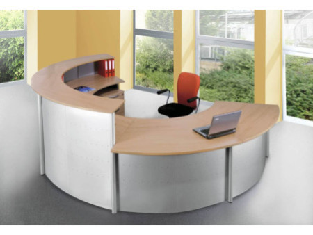 kerkmann Comptoir modulaire Genua, 45 degrés, gris argent/