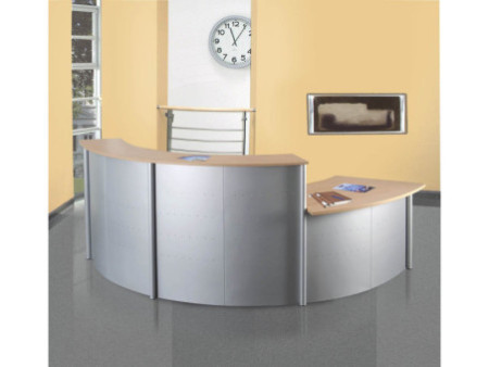 kerkmann Comptoir modulaire Genua, 45 degrés, gris argent/