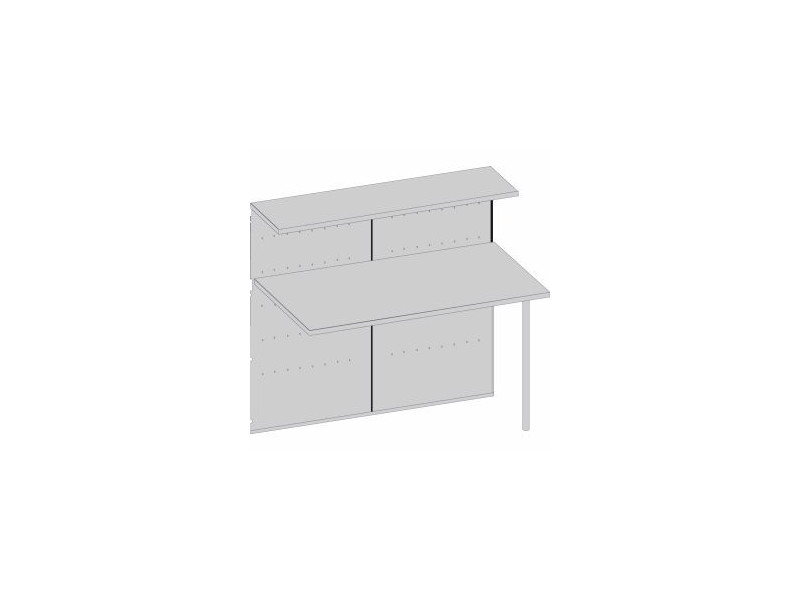 kerkmann Comptoir modulaire Genua, droit, gris argent/hêtre