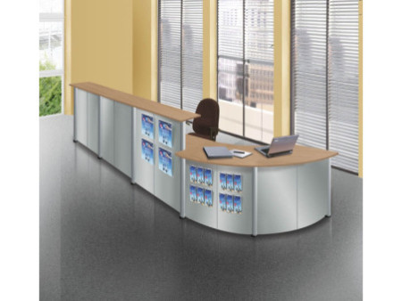 kerkmann Table modulaire Genua, 45 degrés, gris argent/hêtre