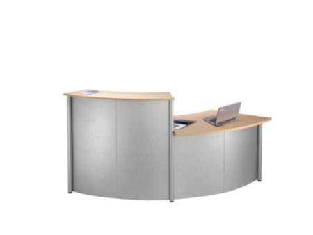 kerkmann Table modulaire Genua, 45 degrés, gris argent/hêtre