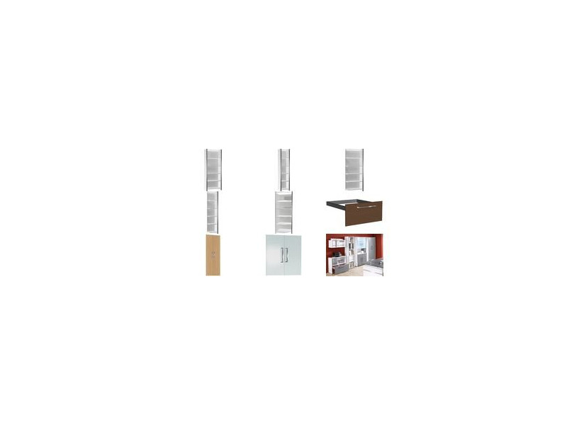 kerkmann Kit de porte pour étagère, 2 hauteurs de classeur