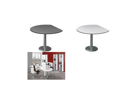 kerkmann Table d'appoint ARTLINE, rond, décor en bois, blanc