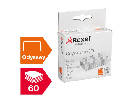 Rexel Agrafes Odyssey pour agrafeuse Odyssey, zingué