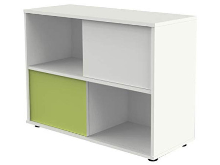 kerkmann Étagère à portes coulissantes, blanc/vert