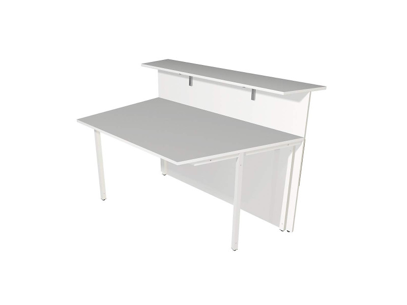 kerkmann Comptoir d'accueil, 1 côté oblique, blanc/verre