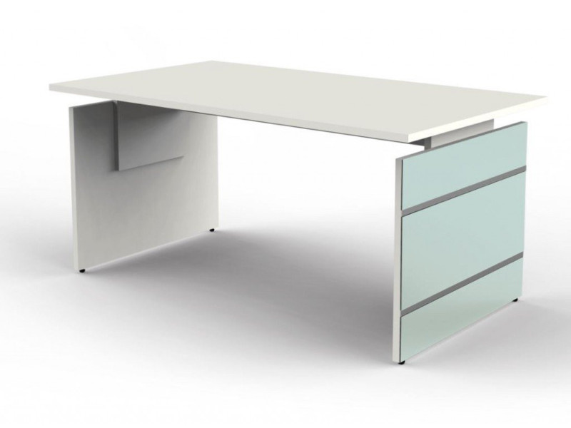 kerkmann Bureau avec piètement panneau LUGANO, blanc