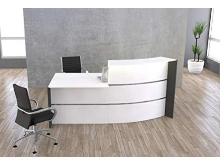 kerkmann Comptoir arrondi BARI, espace conseil, blanc/