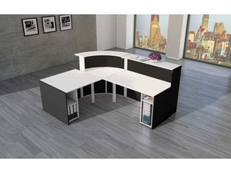 kerkmann Petit comptoir en L BARI, espace conseil anthracite